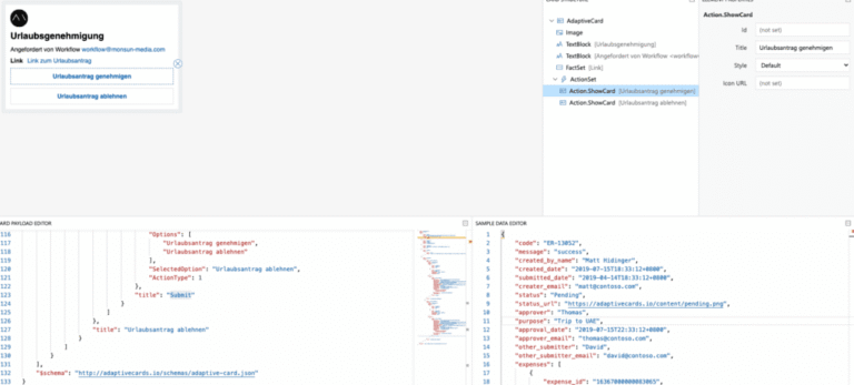 Genehmigungsworkflow in Microsoft Teams mit Adaptive Cards