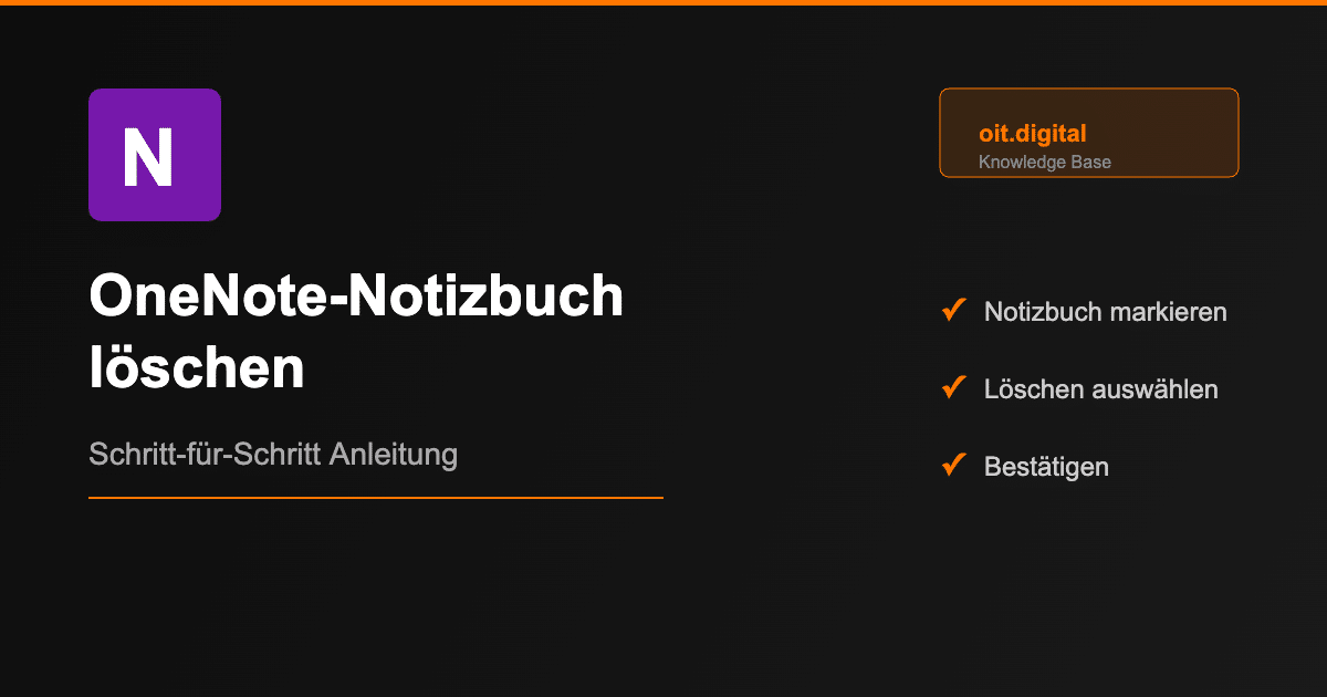 OneNote Notizbuch löschen - Schritt-für-Schritt Anleitung