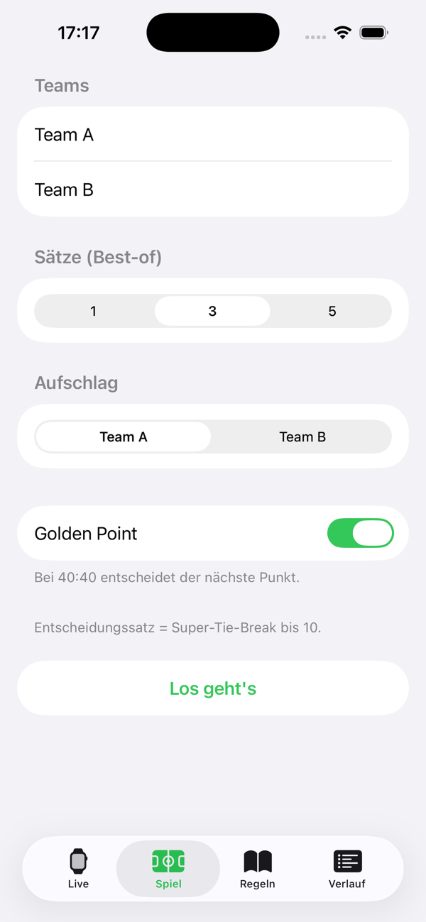 PadelPoint Apple Watch Screenshot 2
