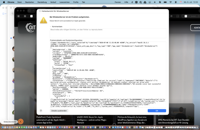 Mac stürzt nach dem Standby ab? WindowServer Watchdog-Timeout erkennen und beheben
