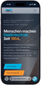 Website-Mockup AGW Elektrotechnik GmbH