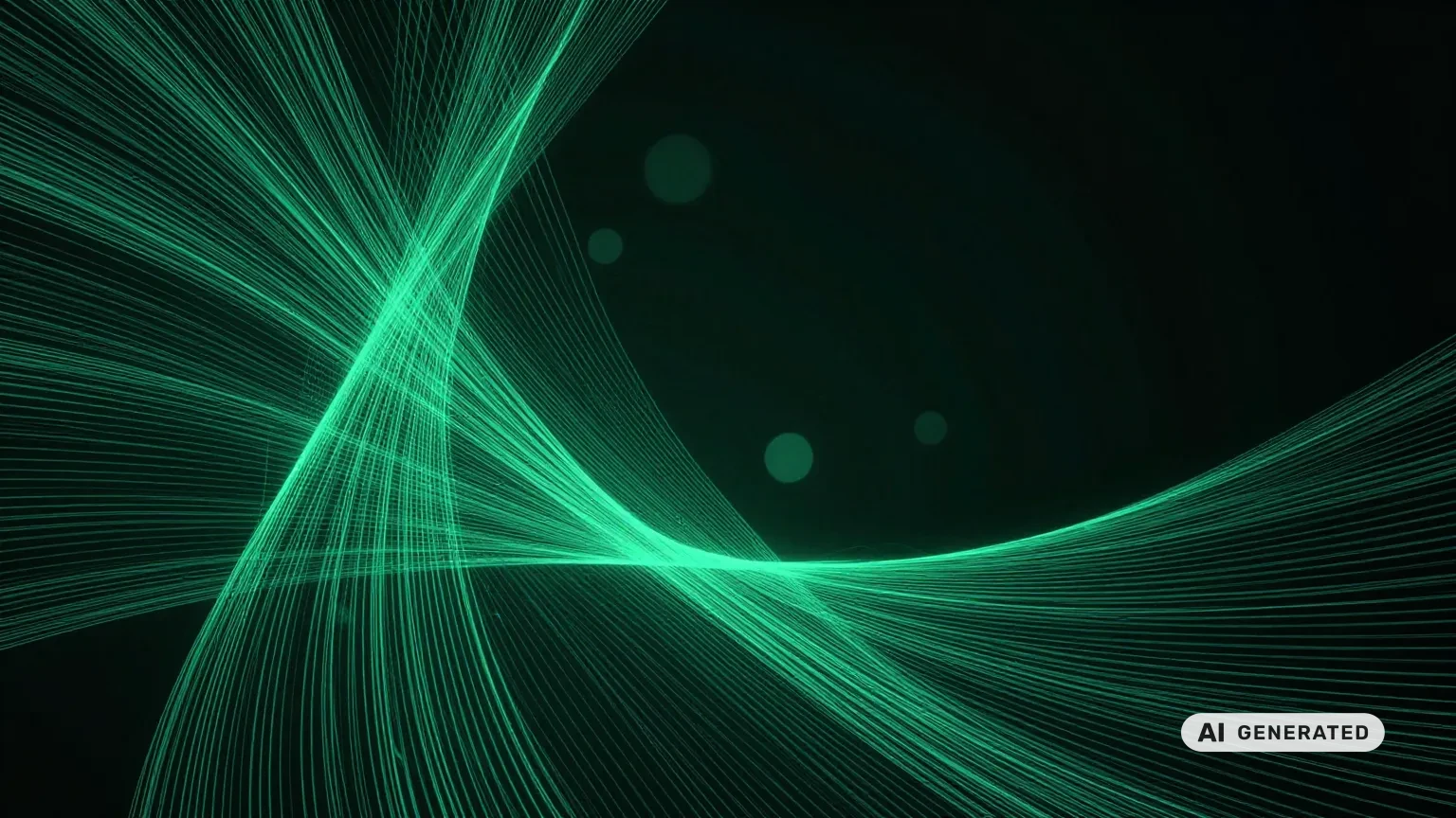 Abstraktes grün-schwarzes Lichtgeflecht – OpenAI