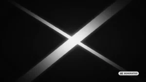 Schwarz-weißes X aus Lichtstrahlen – xAI/Grok