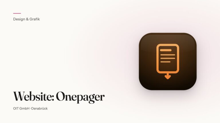 Website: Onepager – Produkt der OIT GmbH