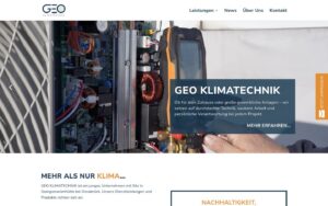 Website-Mockup GEO Klimatechnik