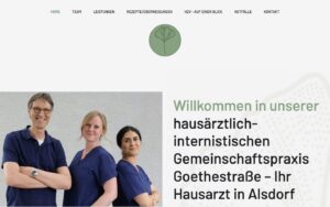 Website-Mockup Gemeinschaftspraxis Goethestraße Alsdorf