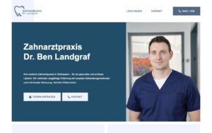 Website-Mockup Zahnarztpraxis Dr. Ben Landgraf