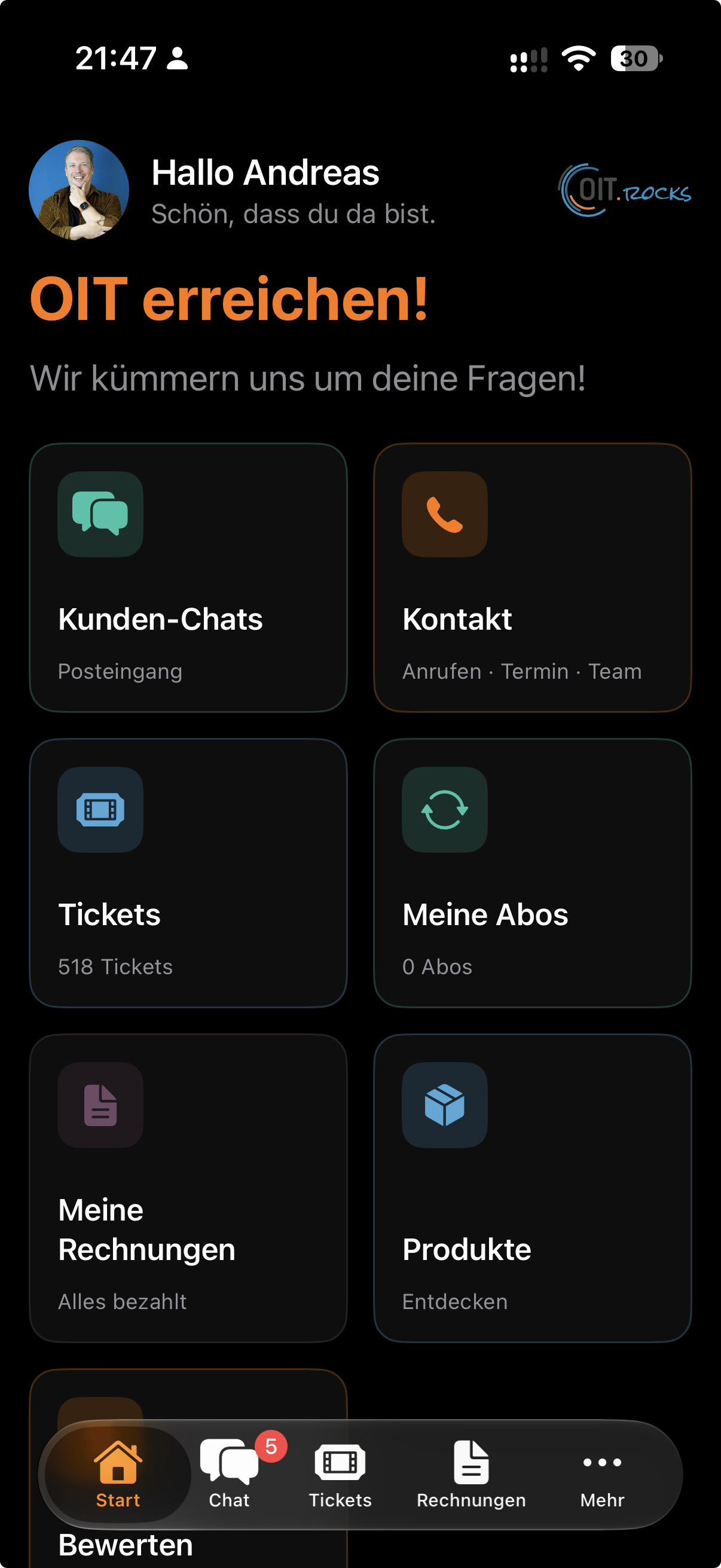 OIT App - Startseite